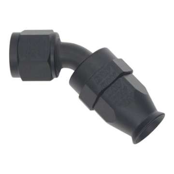 Picture of DeatschWerks 8AN Female Swivel 45-Degree Hose End PTFE Incl 1 Olive Insert - Anodized Matte Black