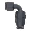 Picture of DeatschWerks 8AN Female Swivel 90-Degree Hose End PTFE Incl 1 Olive Insert - Anodized Matte Black