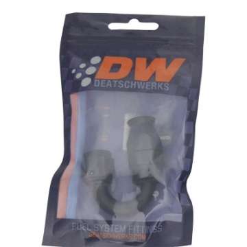 Picture of DeatschWerks 6AN Female Swivel 180-Degree Hose End PTFE Incl Olive Insert - Anodized Matte Black