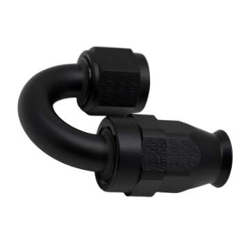 Picture of DeatschWerks 8AN Female Swivel 180-Degree Hose End PTFE Incl Olive Insert - Anodized Matte Black