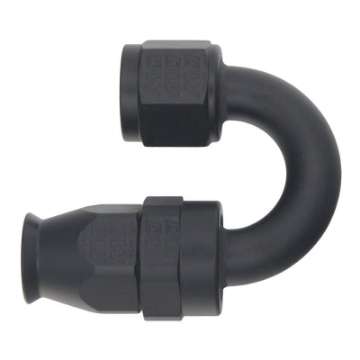 Picture of DeatschWerks 8AN Female Swivel 180-Degree Hose End PTFE Incl Olive Insert - Anodized Matte Black