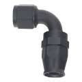 Picture of DeatschWerks 10AN Female Swivel 90-Degree Hose End PTFE Incl Olive Insert - Anodized Matte Black