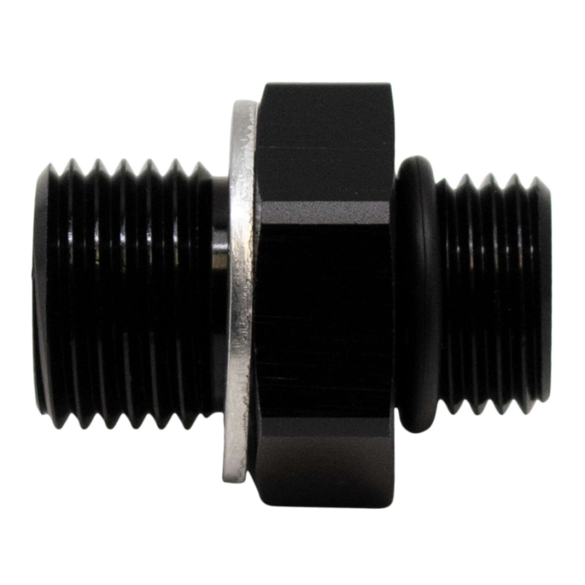 Picture of DeatschWerks 6AN ORB Male to M16 X 1-5 Metric Male Incl O-Ring and Washer - Anodized Matte Black