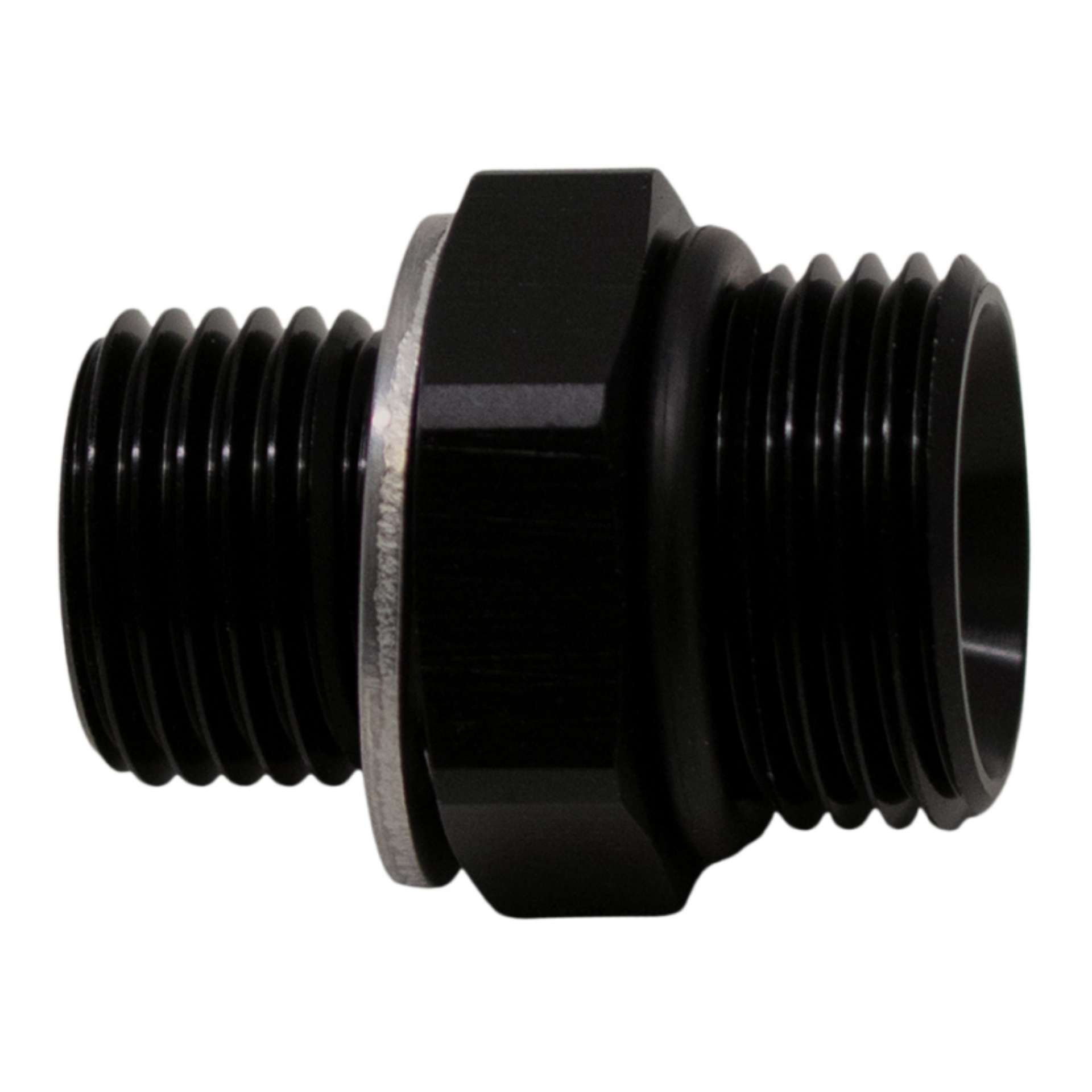 Picture of DeatschWerks 8AN ORB Male to M16 X 1-5 Metric Male Incl O-Ring and Washer - Anodized Matte Black