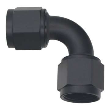 Picture of DeatschWerks 10AN Flare Female Swivel 90-Degree to 10AN Flare Female Swivel - Anodized Matte Black