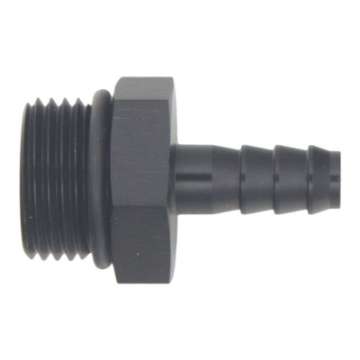 Picture of DeatschWerks 10AN ORB Male to 5-16in Male Triple Barb Fitting Incl O-Ring - Anodized Matte Black