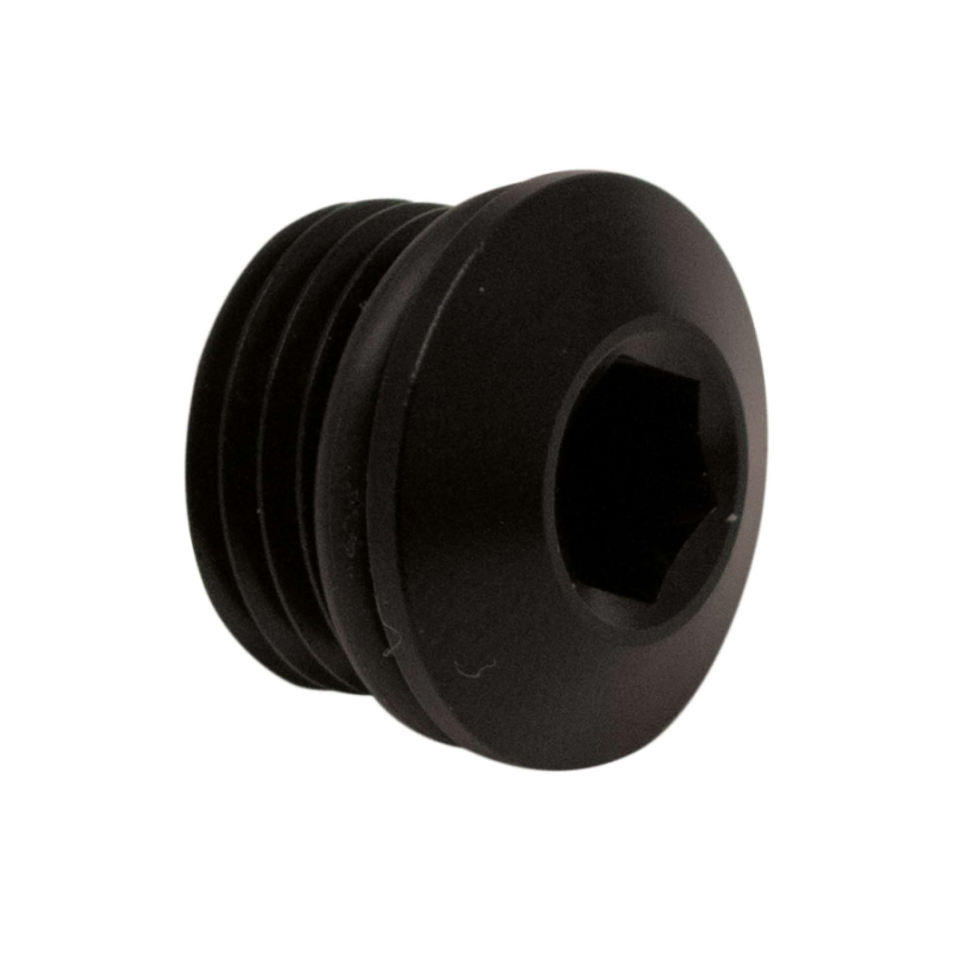 Picture of DeatschWerks 6AN ORB Male Plug Low Profile Internal Allen-Hex Incl O-Ring - Anodized Matte Black