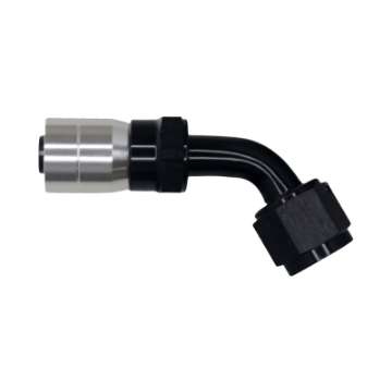 Picture of DeatschWerks 8 AN Female Flare Swivel 60-Degree Hose Crimping Style End CPE - Anodized Matte Black