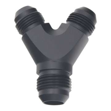 Picture of DeatschWerks 8AN Male Flare to 8AN Male Flare to 10AN Male Flare Y Fitting - Anodized Matte Black
