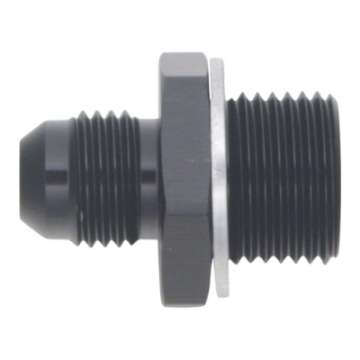 Picture of DeatschWerks 6AN Male Flare to M18 X 1-5 Male Metric Adapter Incl Washer - Anodized Matte Black