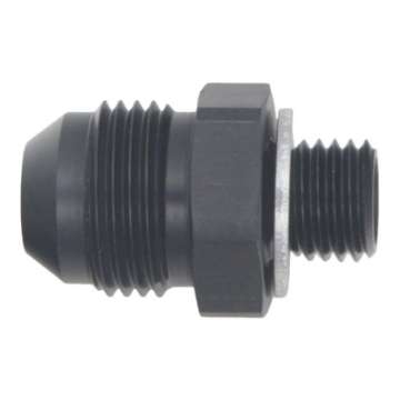 Picture of DeatschWerks 8AN Male Flare to M12 X 1-5 Male Metric Adapter Incl Washer - Anodized Matte Black