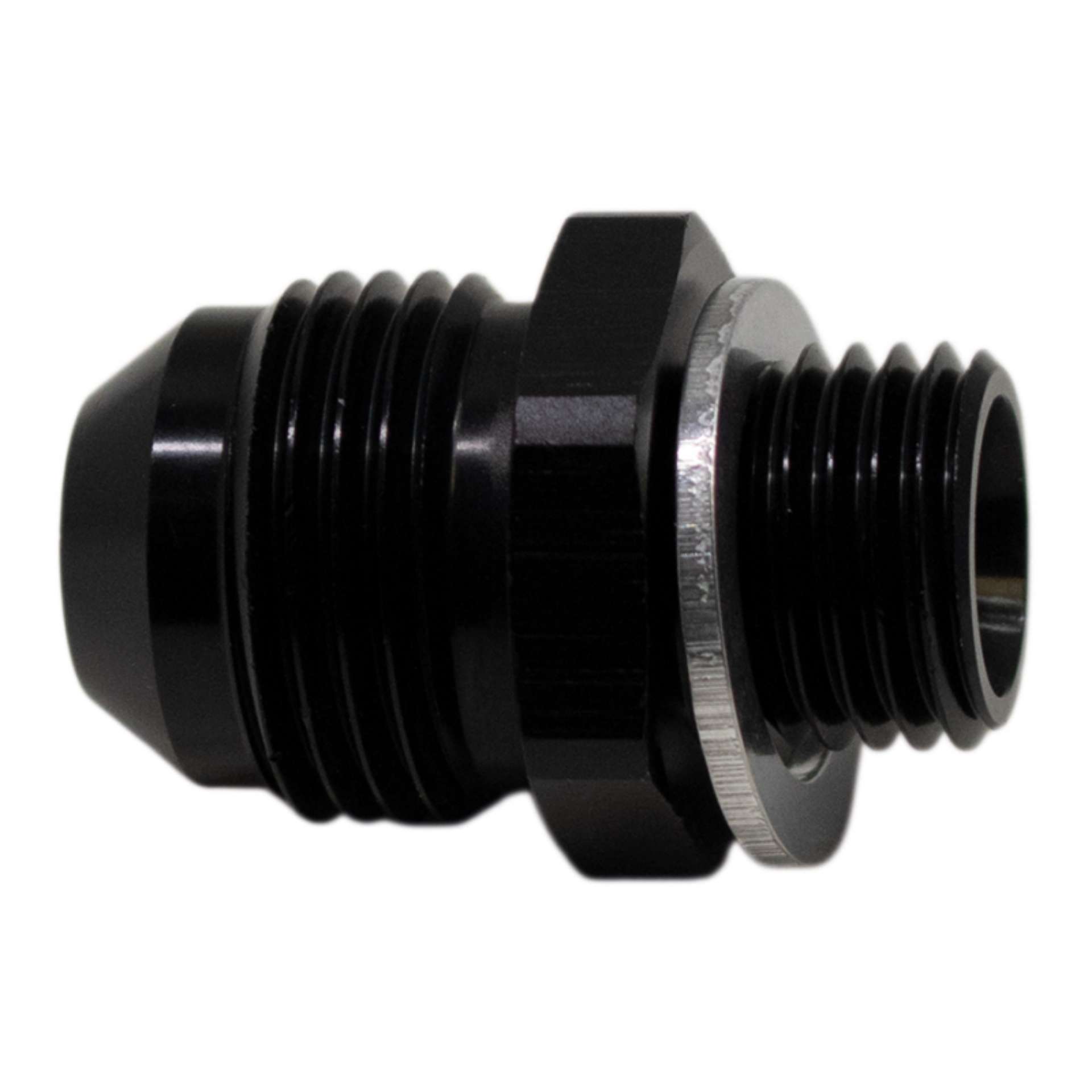 Picture of DeatschWerks 8AN Male Flare to M14 X 1-5 Male Metric Adapter Incl Washer - Anodized Matte Black