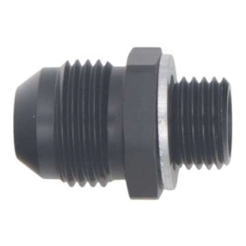 Picture of DeatschWerks 8AN Male Flare to M14 X 1-5 Male Metric Adapter Incl Washer - Anodized Matte Black