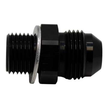 Picture of DeatschWerks 8AN Male Flare to M16 X 1-5 Male Metric Adapter Incl Washer - Anodized Matte Black