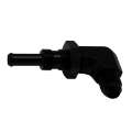 Picture of DeatschWerks 6AN Male Flare to 5-16in Male Barb Bulkhead Adapter 90-Degree - Anodized Matte Black