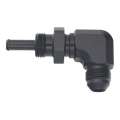 Picture of DeatschWerks 8AN Male Flare to 5-16in Male Barb Bulkhead Adapter 90-Degree - Anodized Matte Black