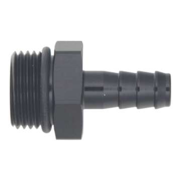 Picture of DeatschWerks 10AN ORB Male to 3-8in Male Triple Barb Fitting Incl O-Ring - Anodized Matte Black