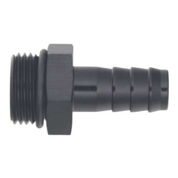 Picture of DeatschWerks 10AN ORB Male to 1-2in Male Triple Barb Fitting Incl O-Ring - Anodized Matte Black