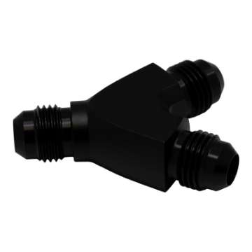Picture of DeatschWerks 6AN Male Flare to 6AN Male Flare to 6AN Male Flare Y Fitting - Anodized Matte Black