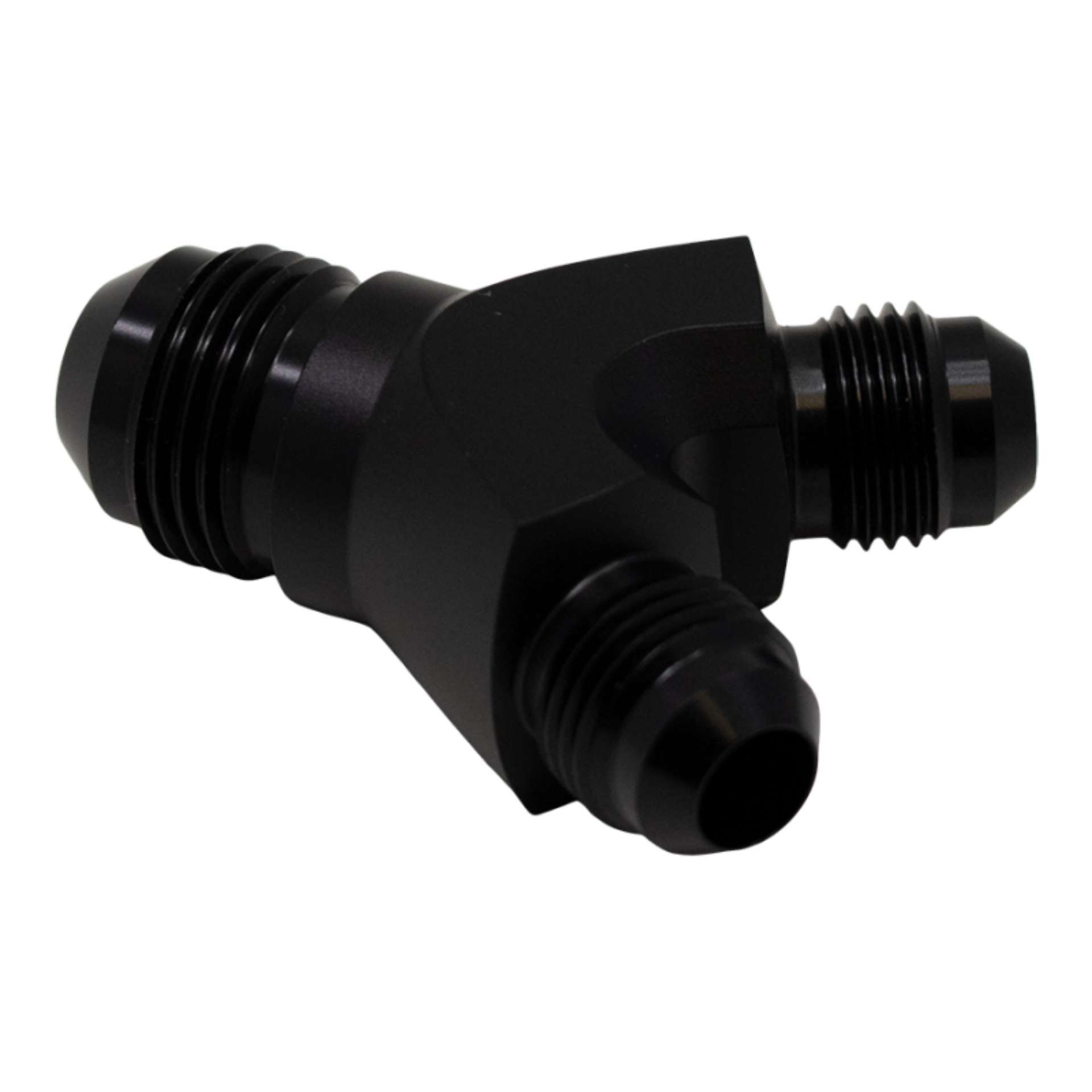 Picture of DeatschWerks 6AN Male Flare to 6AN Male Flare to 8AN Male Flare Y Fitting - Anodized Matte Black