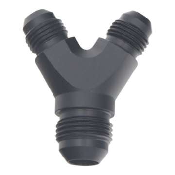 Picture of DeatschWerks 6AN Male Flare to 6AN Male Flare to 8AN Male Flare Y Fitting - Anodized Matte Black