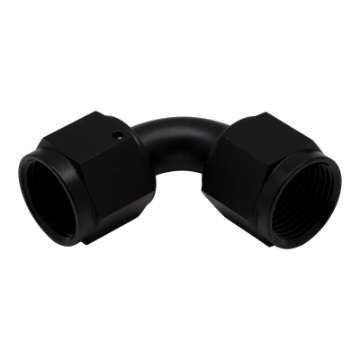 Picture of DeatschWerks 8AN Flare Female Swivel 90-Degree to 8AN Flare Female Swivel - Anodized Matte Black