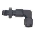 Picture of DeatschWerks 6AN Female Flare Swivel to 6AN Male Flare 90-Degree Bulkhead - Anodized Matte Black