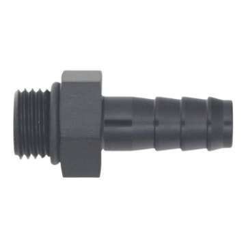 Picture of DeatschWerks 6AN ORB Male to 3-8in Male Triple Barb Fitting Incl O-Ring - Anodized Matte Black