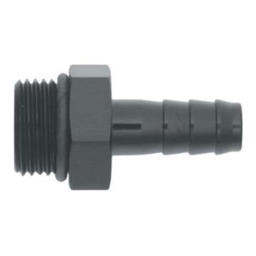 Picture of DeatschWerks 8AN ORB Male to 3-8in Male Triple Barb Fitting Incl O-Ring - Anodized Matte Black