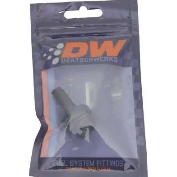 Picture of DeatschWerks 8AN ORB Male to 3-8in Male Triple Barb Fitting Incl O-Ring - Anodized Matte Black