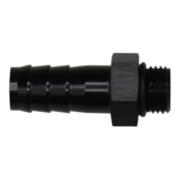 Picture of DeatschWerks 6AN ORB Male to 1-2in Male Triple Barb Fitting Incl O-Ring - Anodized Matte Black