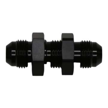 Picture of DeatschWerks 8AN Male Flare to 8AN Male Flare Bulkhead Adapter Incl Nut - Anodized Matte Black