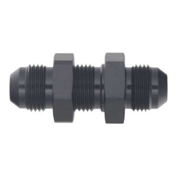 Picture of DeatschWerks 8AN Male Flare to 8AN Male Flare Bulkhead Adapter Incl Nut - Anodized Matte Black