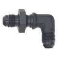 Picture of DeatschWerks 8AN Male Flare to 8AN Male Flare Bulkhead Adapter 90-Degree - Anodized Matte Black