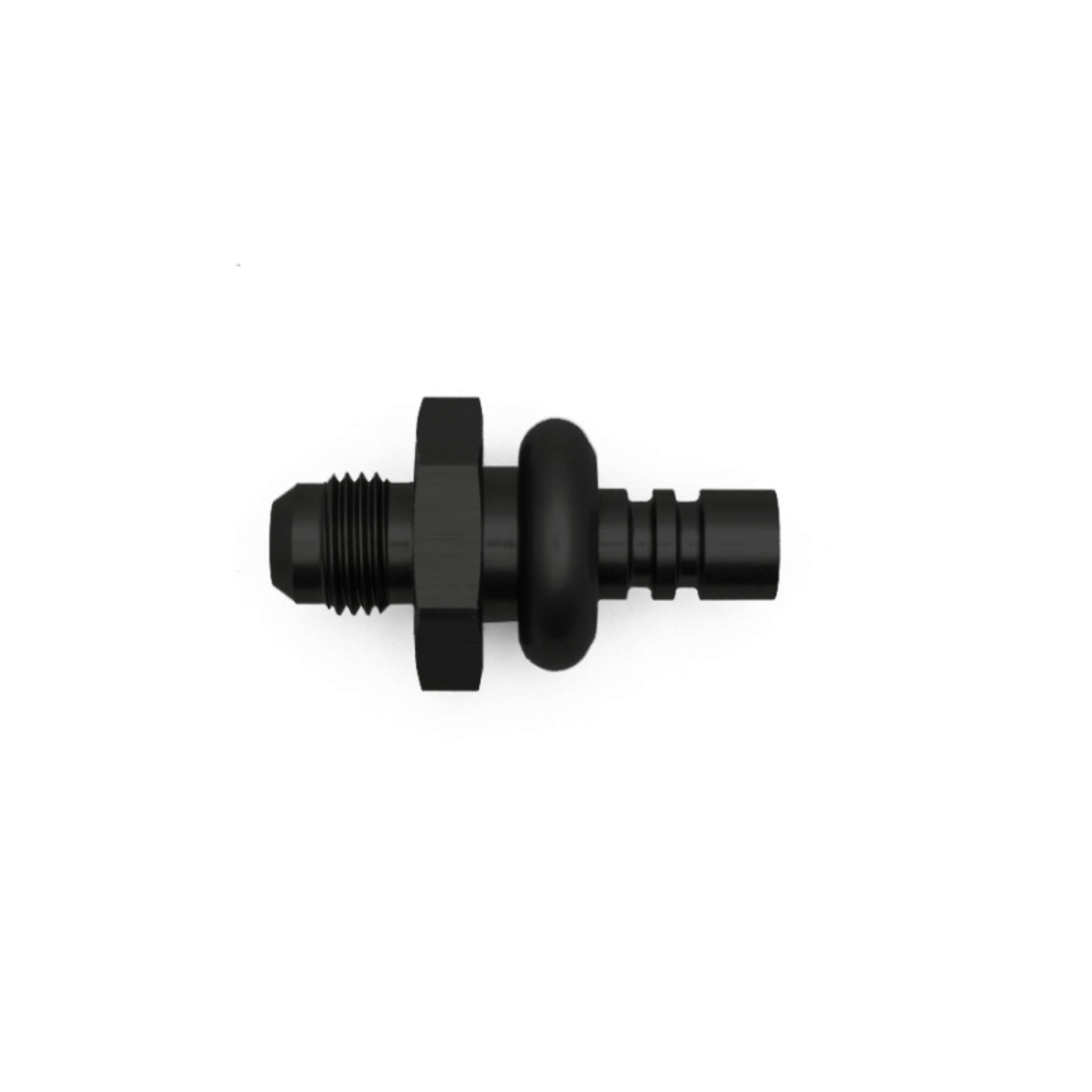 Picture of DeatschWerks 6AN Male Flare to 3-8in Ford Male EFI Quick Connect Adapter - Anodized Matte Black