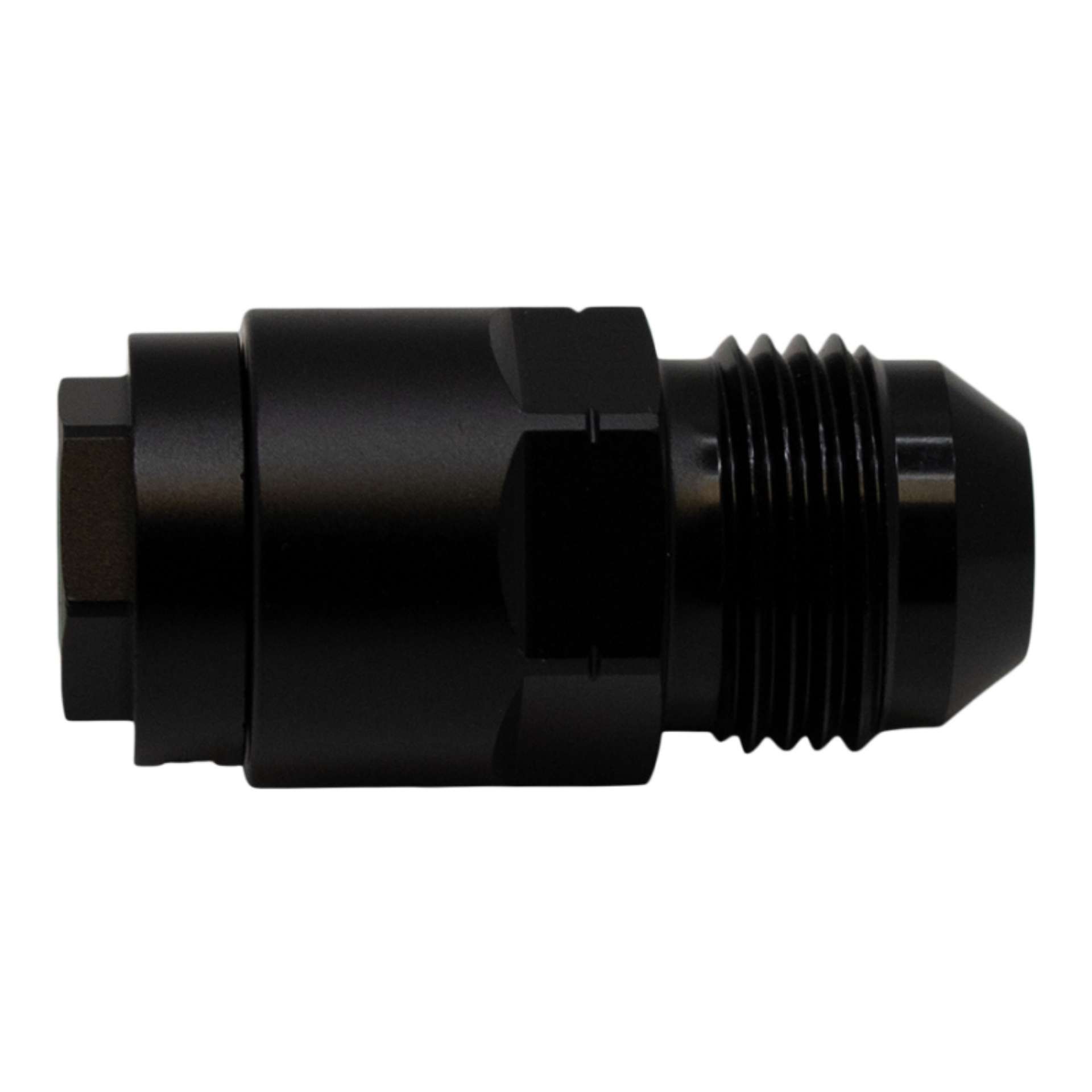 Picture of DeatschWerks 8AN Male Flare to 5-16in Female EFI Quick Connect Adapter - Anodized Matte Black