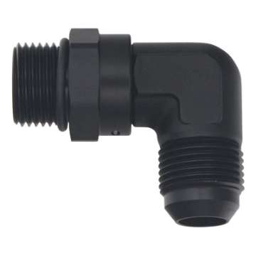 Picture of DeatschWerks 10AN ORB Male Swivel to 10AN Male Flare 90-Degree Fitting - Anodized Matte Black