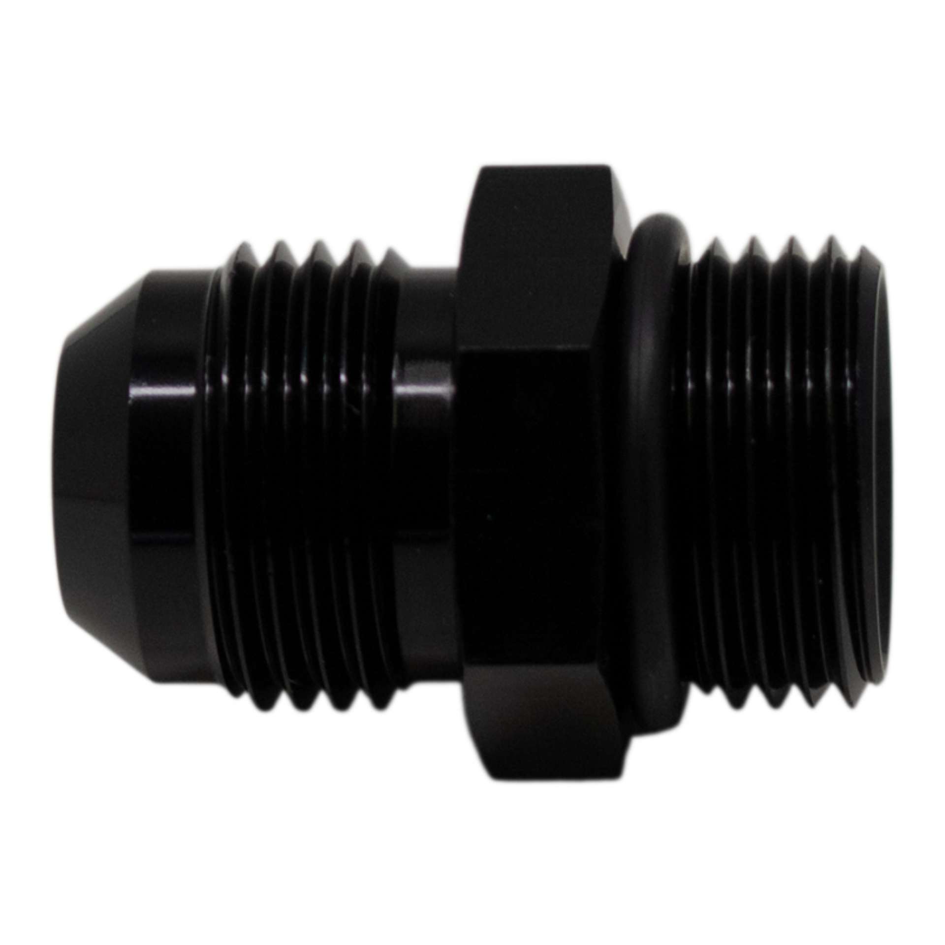 Picture of DeatschWerks 10AN ORB Male to 10 AN Male Flare Adapter Incl O-Ring - Anodized Matte Black