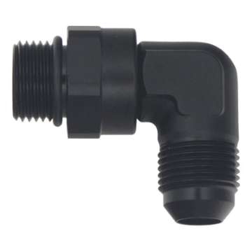 Picture of DeatschWerks 8AN ORB Male Swivel to 8AN Male Flare 90-Degree Fitting - Anodized Matte Black