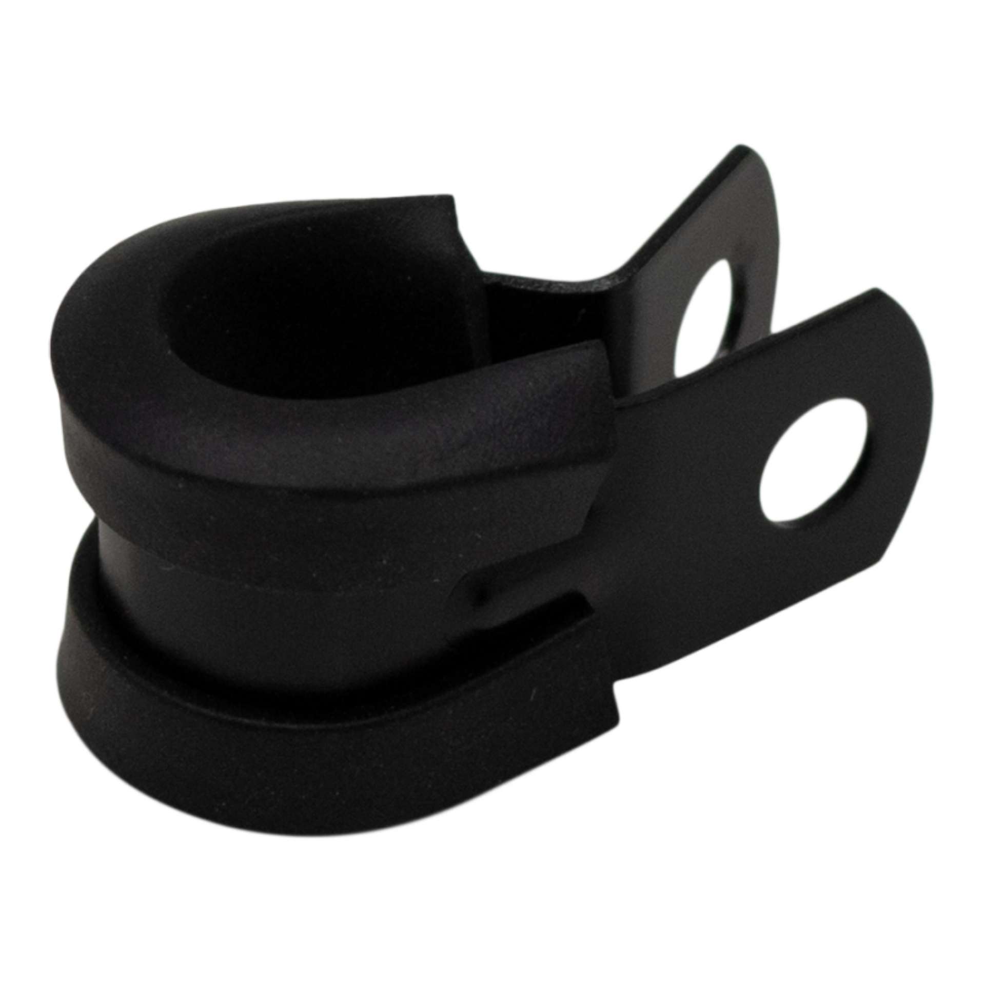 Picture of DeatschWerks Rubber Cushioned P-Clamp for 6AN Hose - 9-5mm Clamp Id - Anodized Matte Black