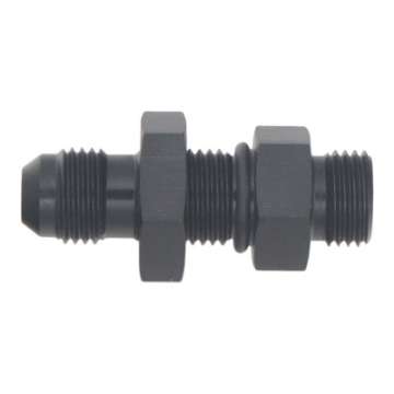 Picture of DeatschWerks 6AN O-Ring Male to 6AN Male Flare Bulkhead Include Nut - Anodized Matte Black