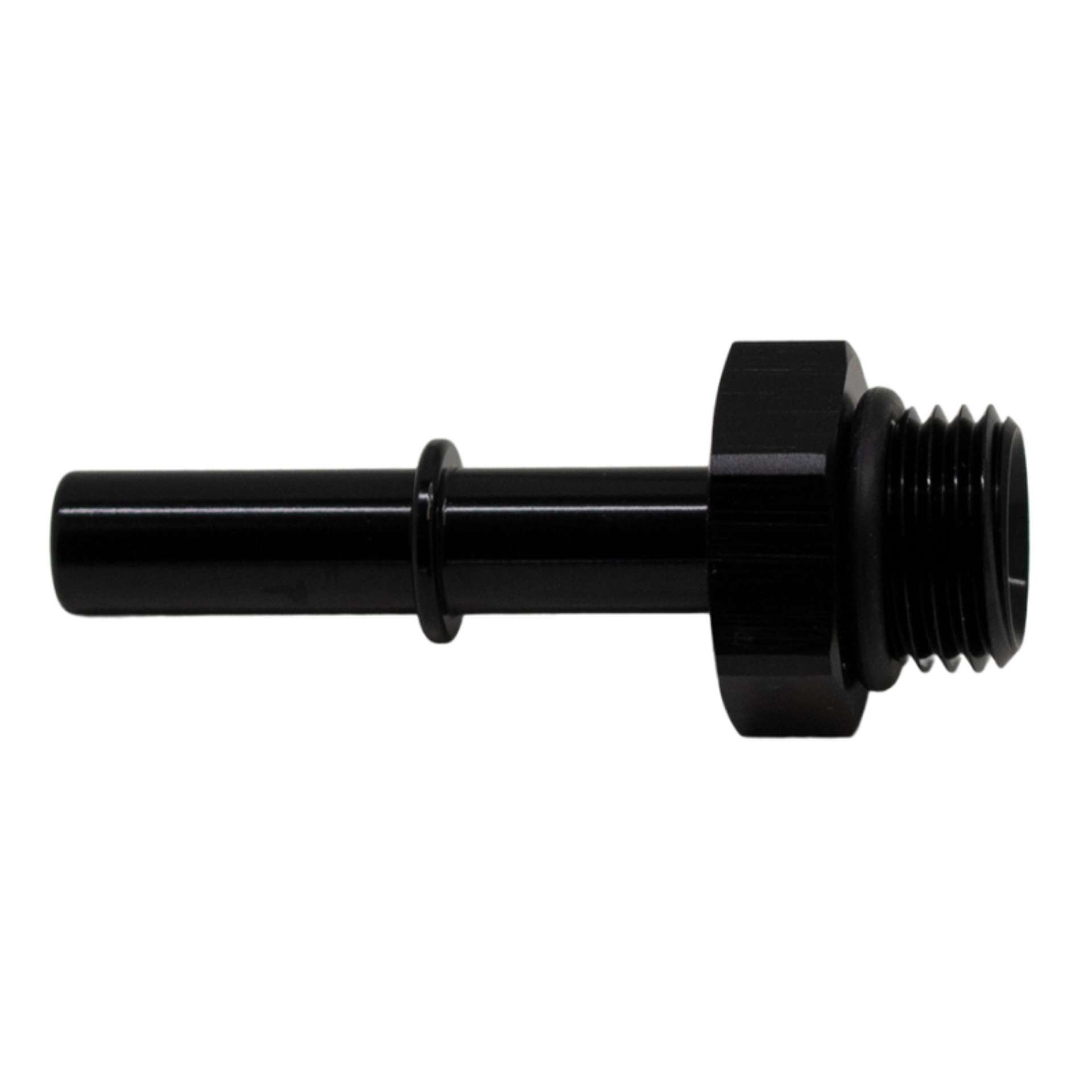 Picture of DeatschWerks 6AN ORB Male to 5-16in Male EFI Quick Connect Adapter - Anodized Matte Black