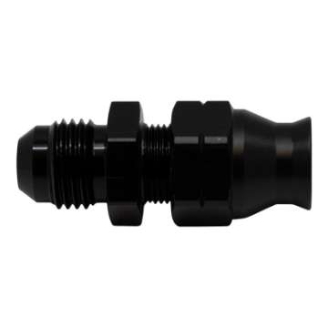 Picture of DeatschWerks 6AN Male Flare to 5-16in Hardline Compression Adapter - Anodized Matte Black