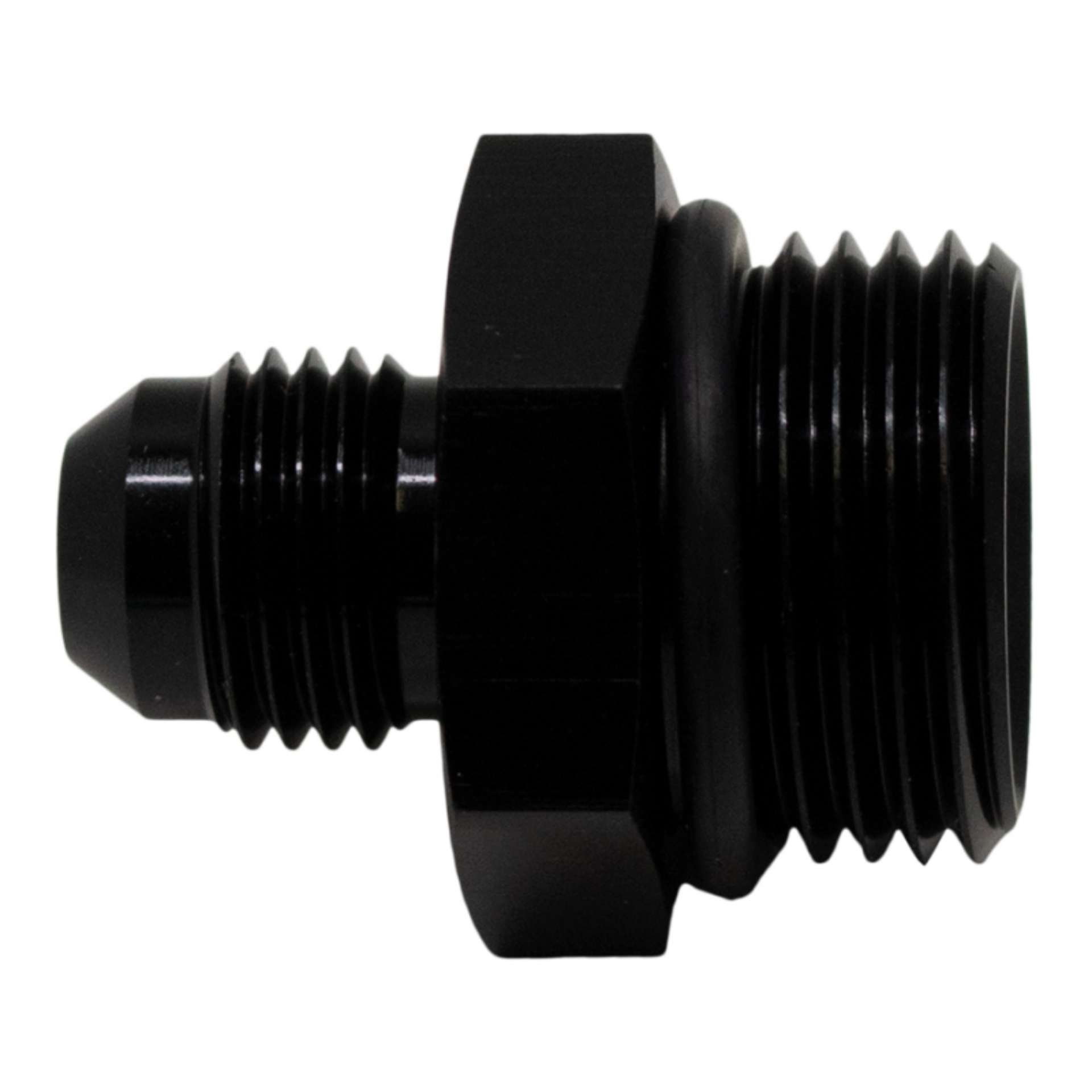 Picture of DeatschWerks 10AN ORB Male to 6AN Male Flare Adapter Incl O-Ring - Anodized Matte Black