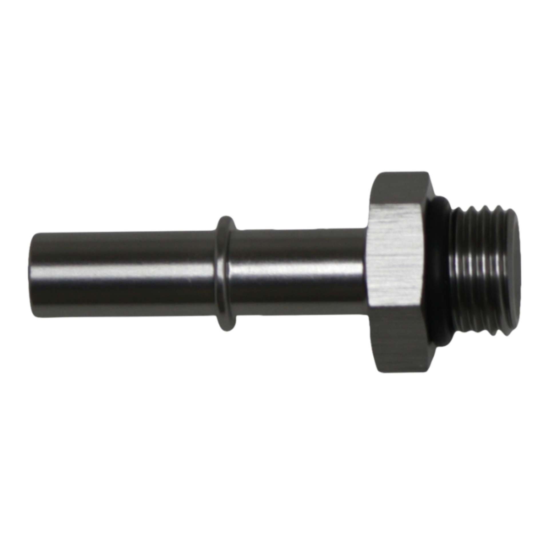 Picture of DeatschWerks 6AN ORB Male to 3-8in Male EFI Quick Connect Adapter - Anodized DW Titanium