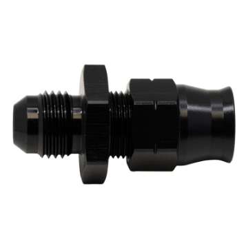 Picture of DeatschWerks 6AN Male Flare to 3-8in Hardline Compression Adapter - Anodized Matte Black