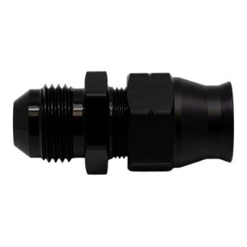 Picture of DeatschWerks 8AN Male Flare to 1-2in Hardline Compression Adapter - Anodized Matte Black