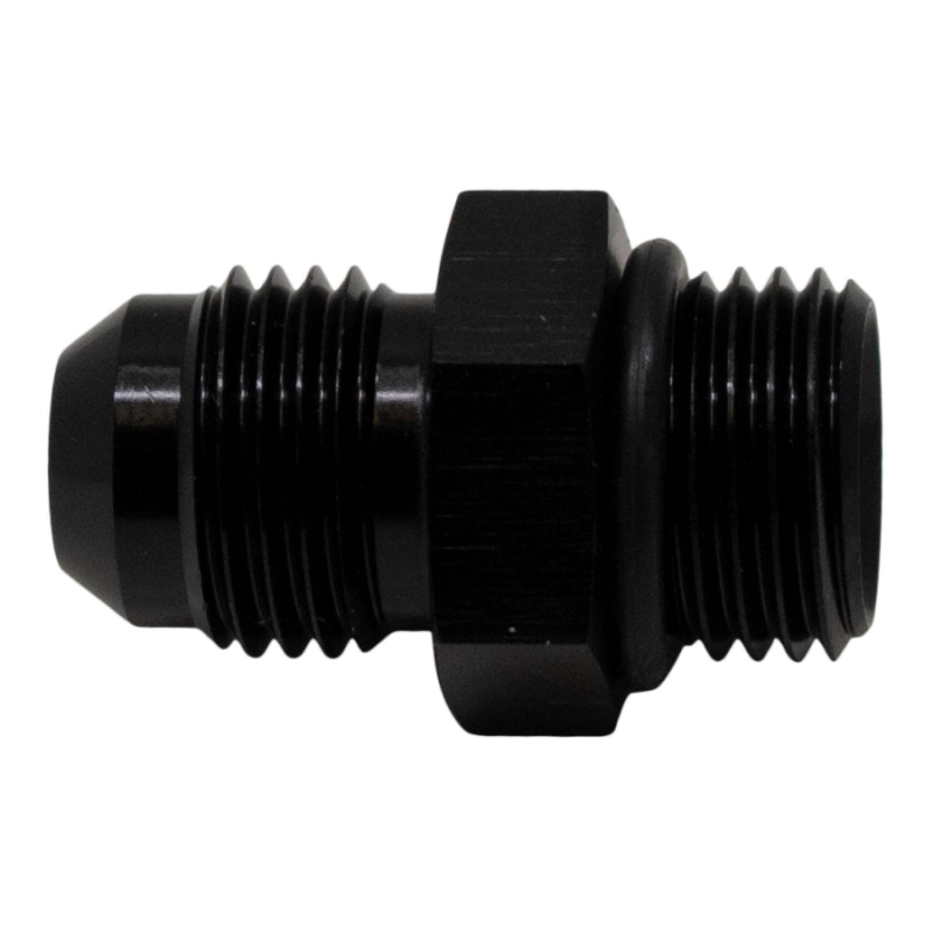 Picture of DeatschWerks 6AN ORB Male to 6AN Male Flare Adapter Incl O-Ring - Anodized Matte Black