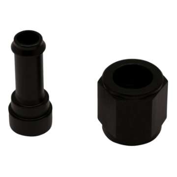 Picture of DeatschWerks 6AN Female Flare Swivel to 5-16in Single Hose Barb - Anodized Matte Black