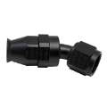 Picture of DeatschWerks 8 AN Female Flare Swivel 30-Degree Hose End PTFE - Anodized Matte Black